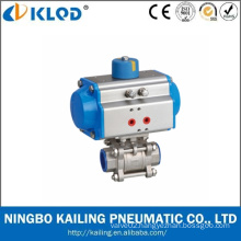 3 pcs pneumatic ball valve/ Pneumatic Stainless Steel Ball Valve